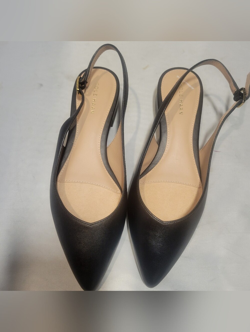 Womens Cole Haan Grand 360 Size 8.5 B Black Leather Slip On Shoes Loafers